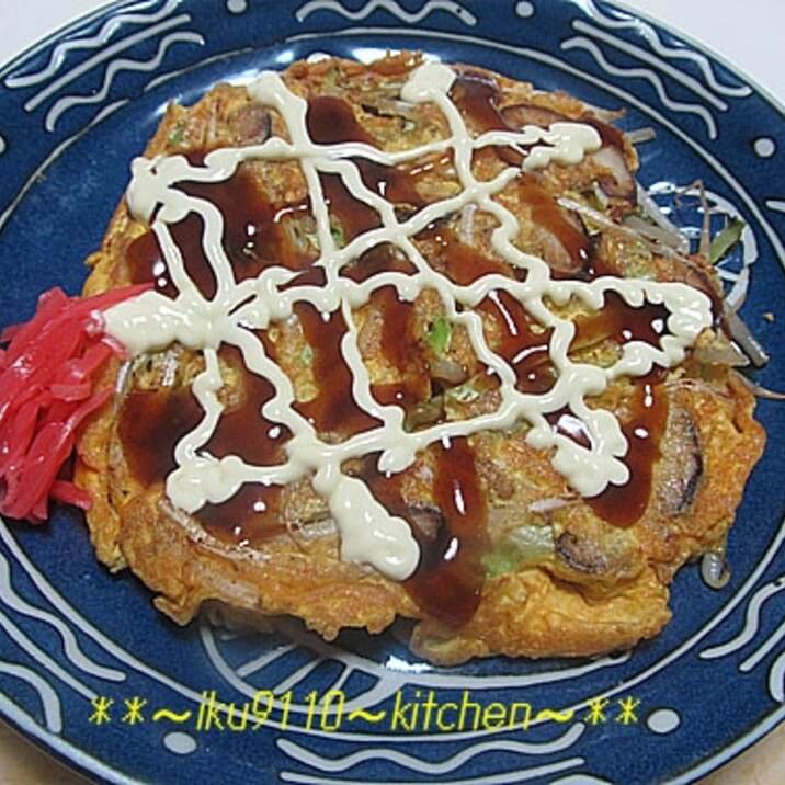 簡単！ヘルシ～♪お好み焼き風「野菜の卵とじ」